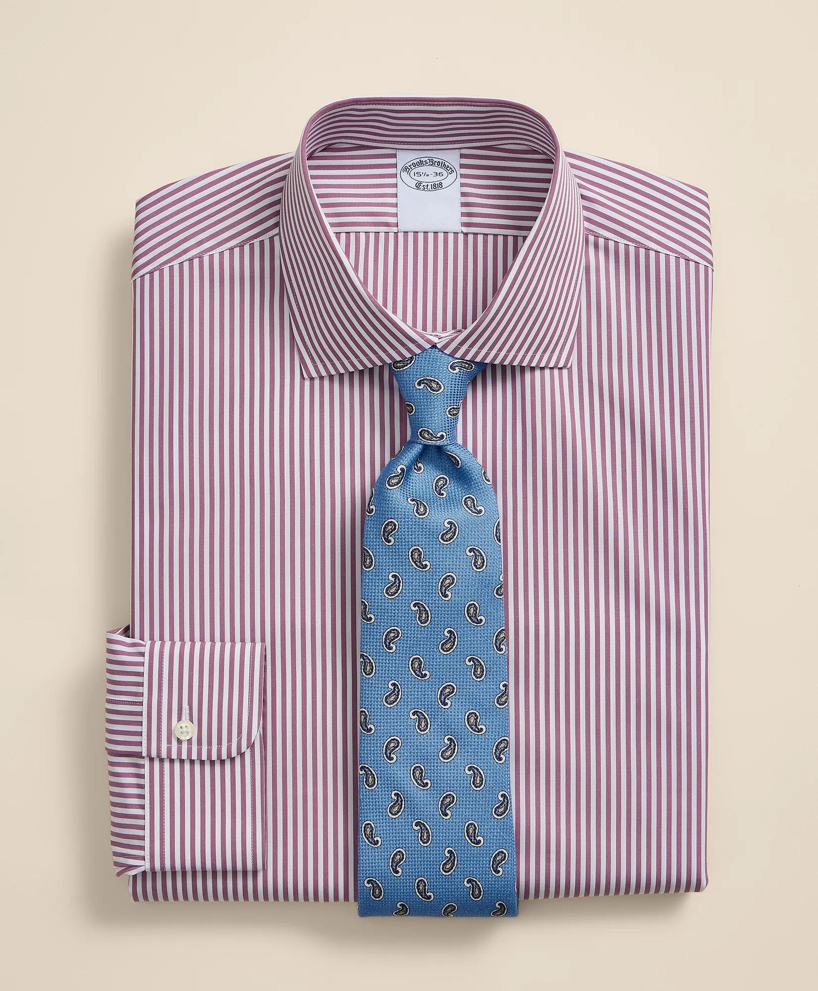 Pure Supima&reg; Cotton Regular-Finish English Spread Collar, Stripe Dress Shirt, image 1