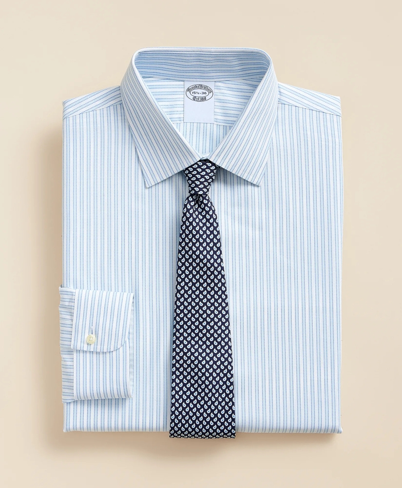 Stretch Supima&reg; Cotton Non-Iron Royal Oxford Ainsley Collar, Outline Stripe Dress Shirt, image 1