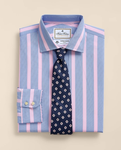 Brooks Brothers X Thomas Mason&reg; Cotton Poplin English Collar, Bold Stripe Dress Shirt, image 1