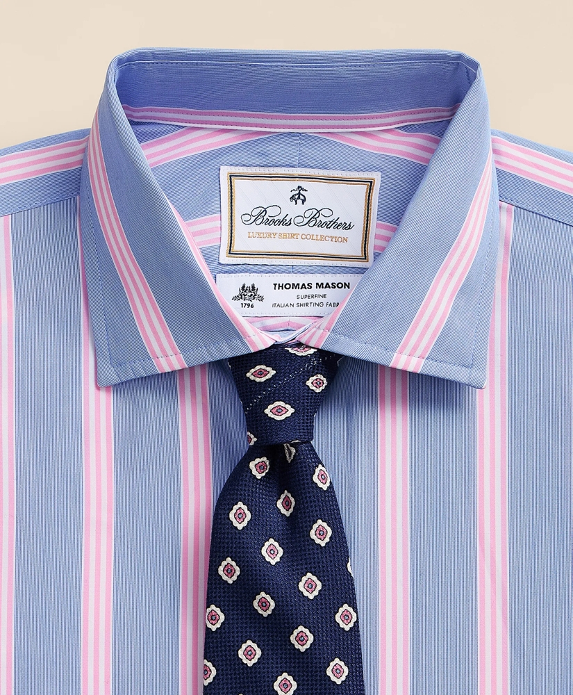Brooks Brothers X Thomas Mason&reg; Cotton Poplin English Collar, Bold Stripe Dress Shirt, image 2