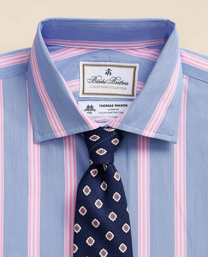 Brooks Brothers X Thomas Mason&reg; Cotton Poplin English Collar, Bold Stripe Dress Shirt, image 2
