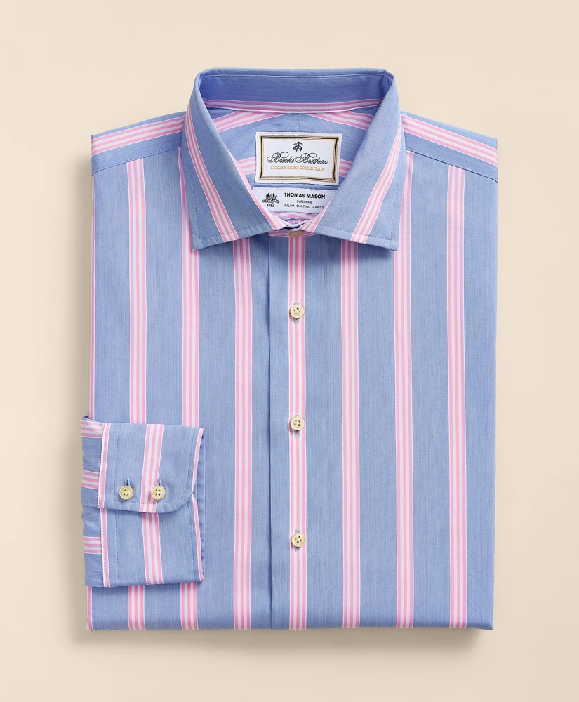 Brooks Brothers X Thomas Mason&reg; Cotton Poplin English Collar, Bold Stripe Dress Shirt, image 3