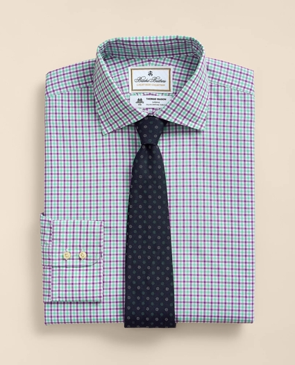 Brooks Brothers X Thomas Mason&reg; Cotton Poplin English Collar, Check Dress Shirt, image 1