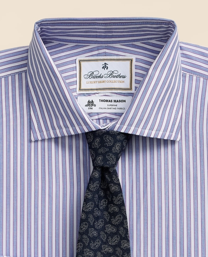 Brooks Brothers X Thomas Mason&reg; Cotton Poplin English Collar, Stripe Dress Shirt, image 2