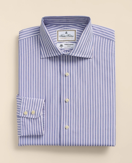 Brooks Brothers X Thomas Mason&reg; Cotton Poplin English Collar, Stripe Dress Shirt, image 3