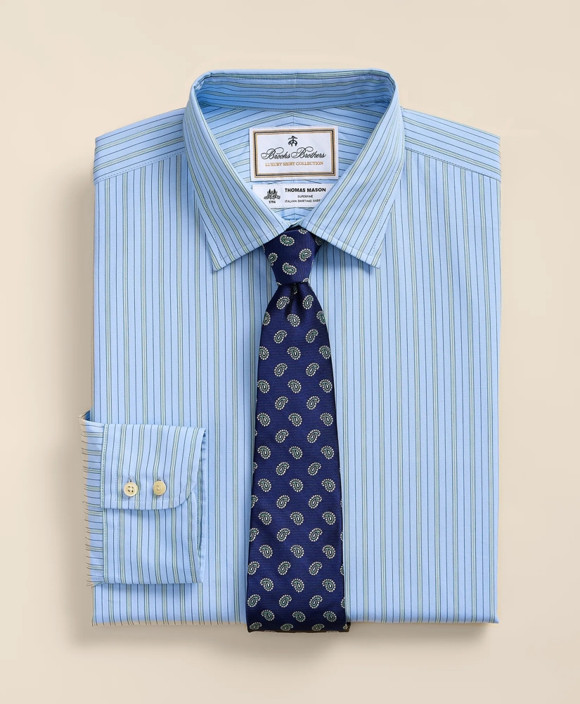 Brooks Brothers X Thomas Mason&reg; Cotton Poplin Ainsley Collar, Stripe Dress Shirt, image 1