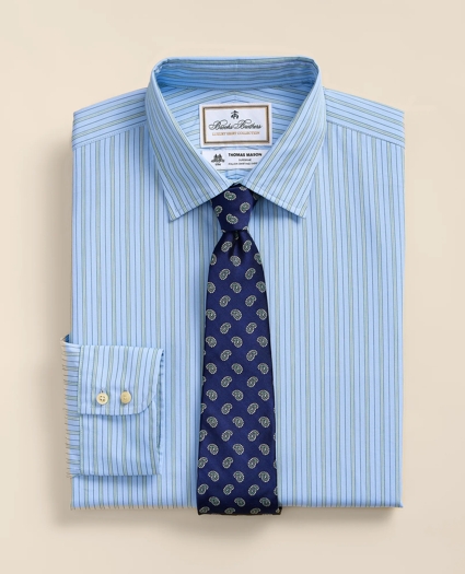 Brooks Brothers X Thomas Mason&reg; Cotton Poplin Ainsley Collar, Stripe Dress Shirt, image 1