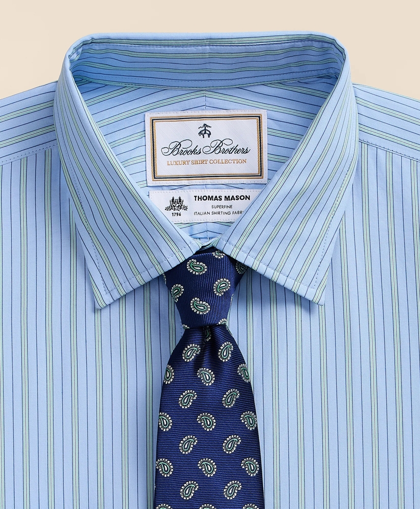 Brooks Brothers X Thomas Mason&reg; Cotton Poplin Ainsley Collar, Stripe Dress Shirt, image 2