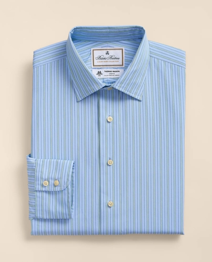Brooks Brothers X Thomas Mason&reg; Cotton Poplin Ainsley Collar, Stripe Dress Shirt, image 3