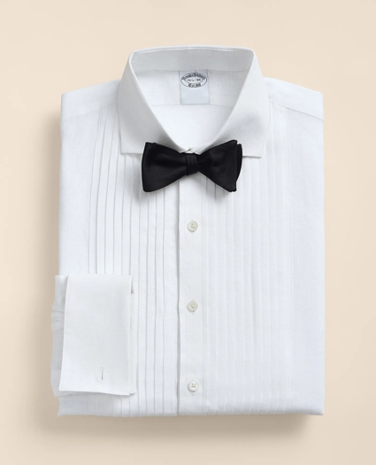 Linen Londoner Collar, Pleated Bib Tuxedo Shirt, image 1