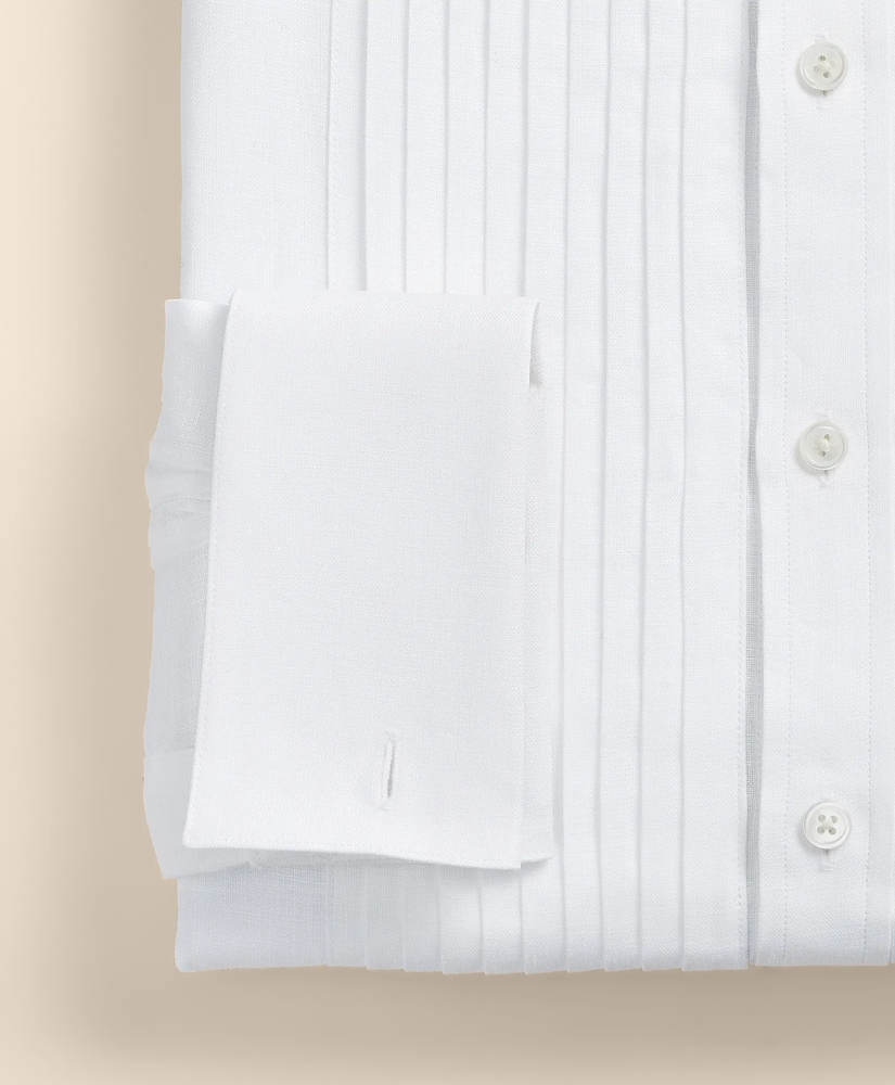 Linen Londoner Collar, Pleated Bib Tuxedo Shirt, image 4