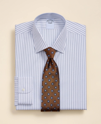 Supima&reg; Cotton Non-Iron Dobby Ainsley Collar Striped Dress Shirt, image 1