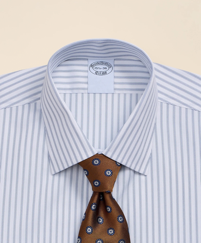 Supima&reg; Cotton Non-Iron Dobby Ainsley Collar Striped Dress Shirt, image 2