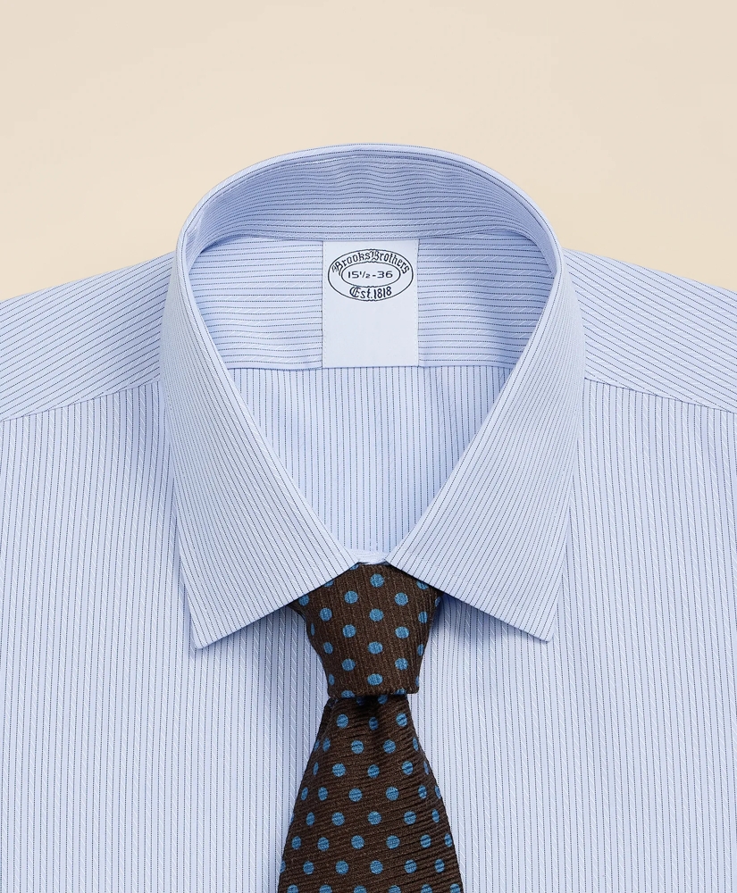 Supima&reg; Cotton Non-Iron Dobby Ainsley Collar Striped Dress Shirt, image 2