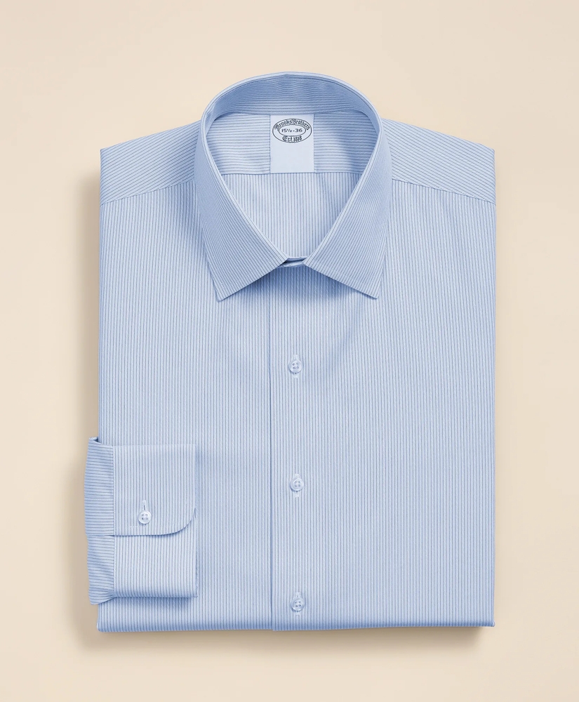 Supima&reg; Cotton Non-Iron Dobby Ainsley Collar Striped Dress Shirt, image 3