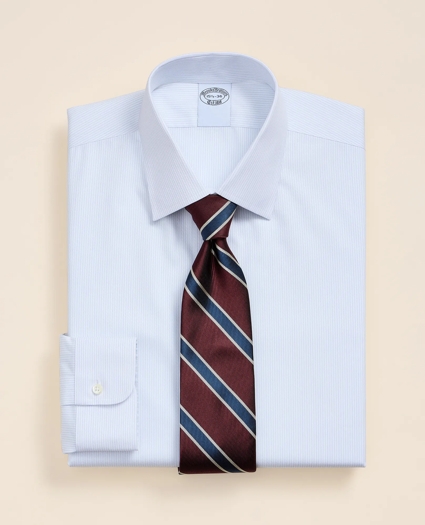 Supima&reg; Cotton Non-Iron Dobby Ainsley Collar Striped Dress Shirt, image 1