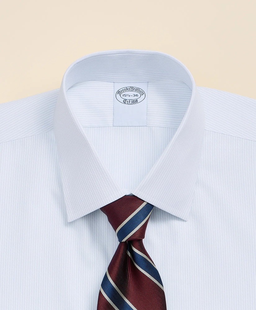 Supima&reg; Cotton Non-Iron Dobby Ainsley Collar Striped Dress Shirt, image 2