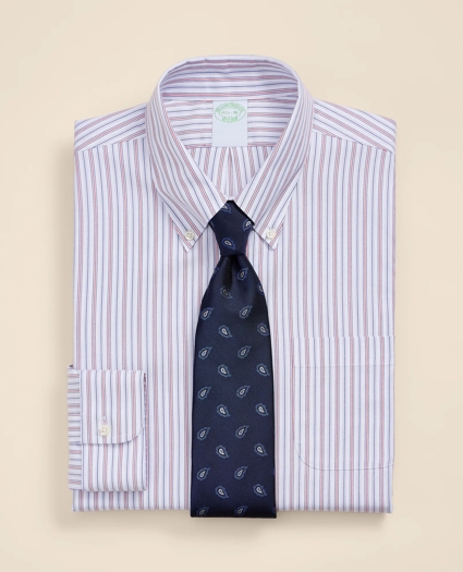 Brooks Brothers Explorer Collection Non-Iron Twill Button Down Collar, Striped Dress Shirt, image 1