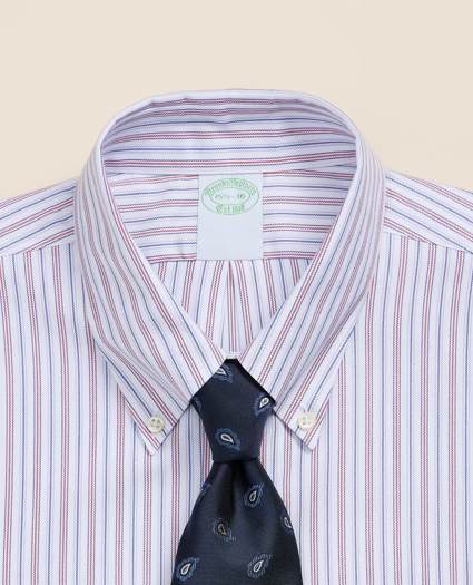 Brooks Brothers Explorer Collection Non-Iron Twill Button Down Collar, Striped Dress Shirt, image 2