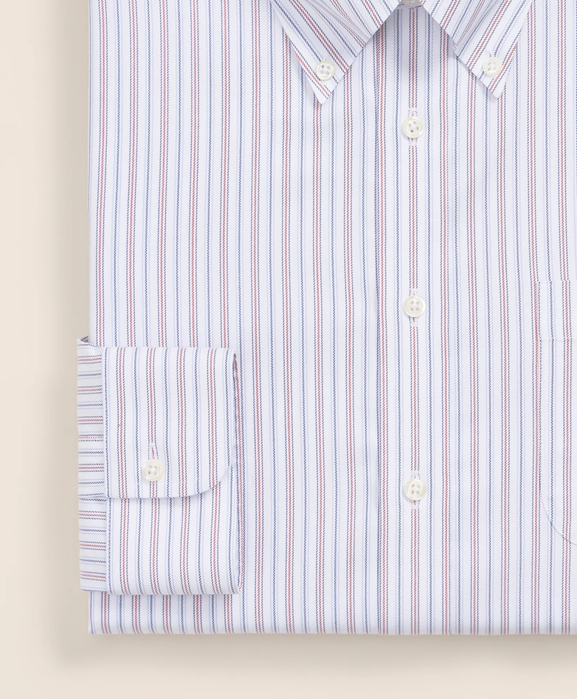 Brooks Brothers Explorer Collection Non-Iron Twill Button Down Collar, Striped Dress Shirt, image 4