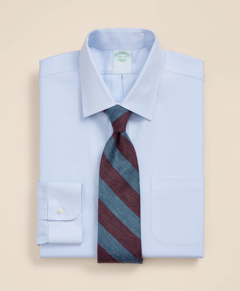 Brooks Brothers Explorer Collection Non-Iron Twill Ainsley Collar, Check Dress Shirt, image 1