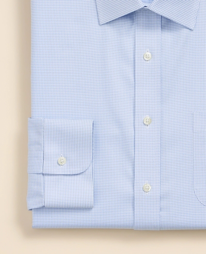 Brooks Brothers Explorer Collection Non-Iron Twill Ainsley Collar, Check Dress Shirt, image 4