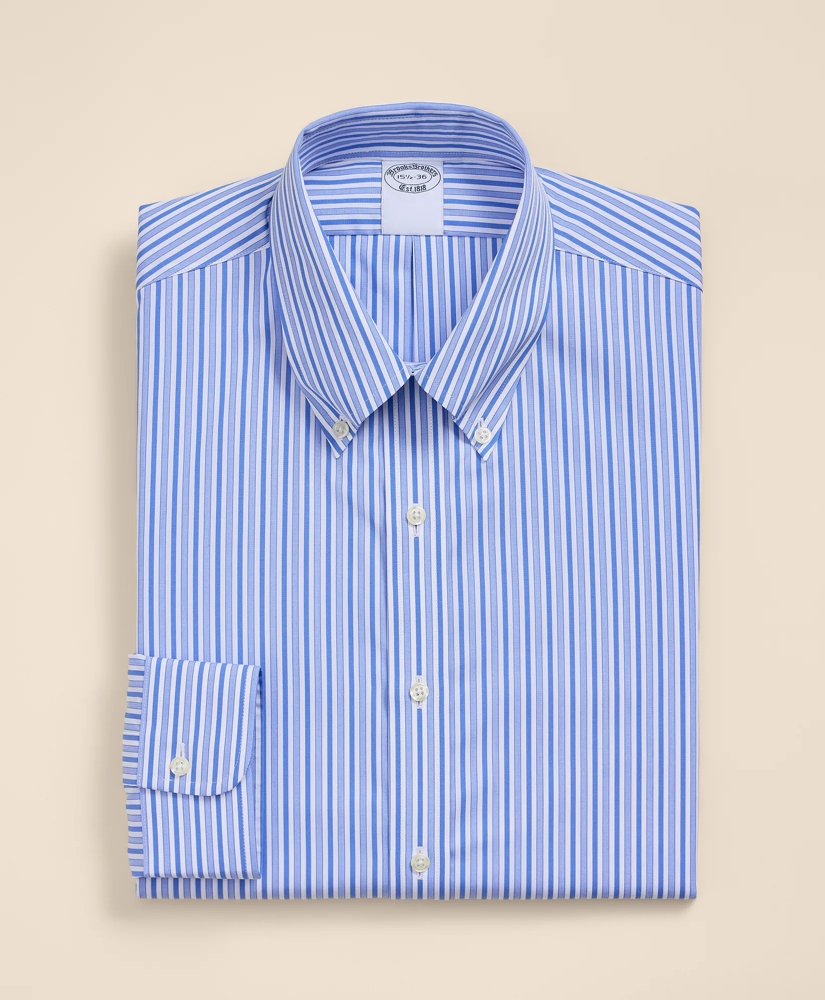 Pure Supima&reg; Cotton Button Down Collar, Striped Dress Shirt, image 2