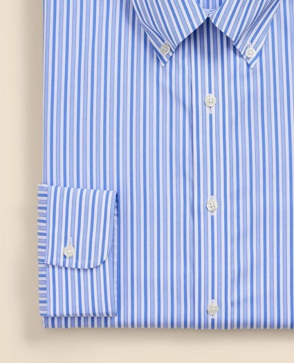 Pure Supima&reg; Cotton Button Down Collar, Striped Dress Shirt, image 3
