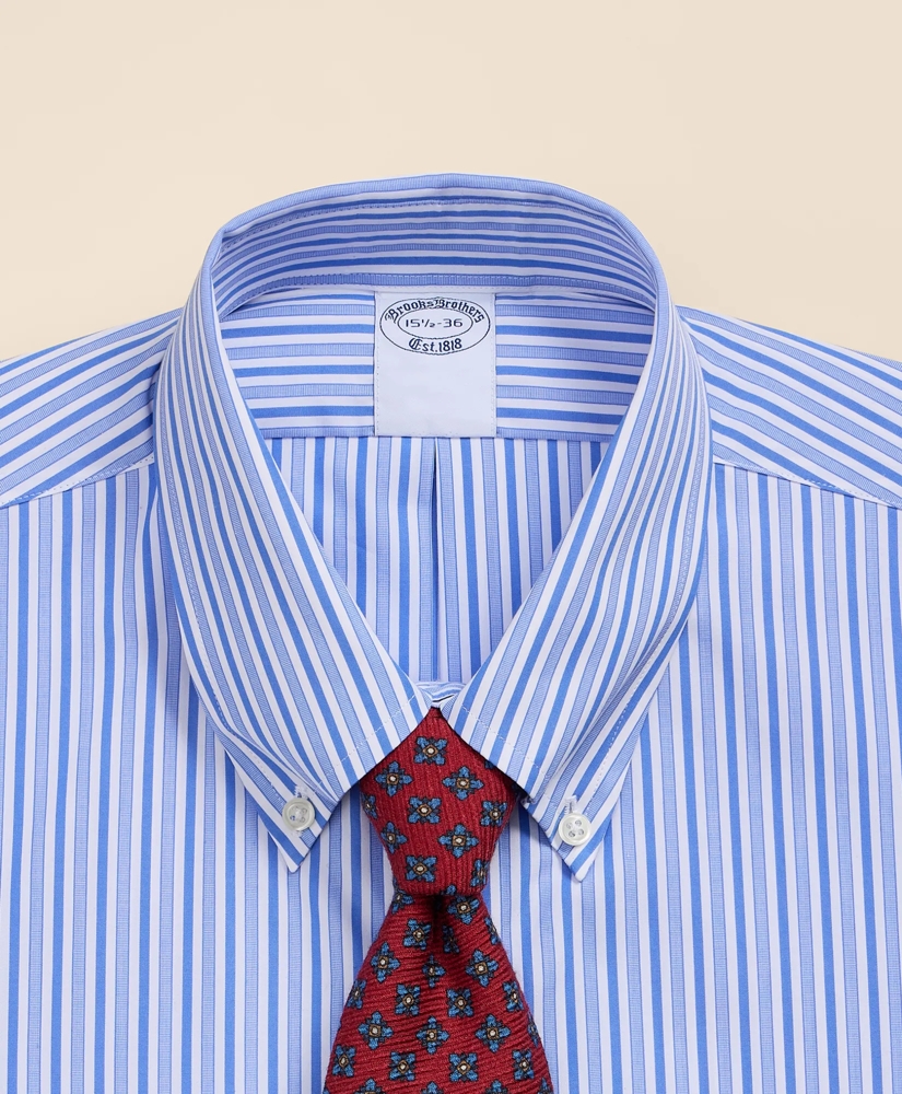 Pure Supima&reg; Cotton Button Down Collar, Striped Dress Shirt, image 4