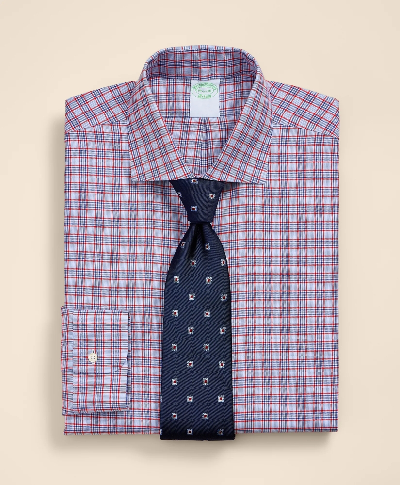 Brooks Brothers Explorer Collection Non-Iron Twill English Spread Collar, Plaid Dress Shirt, image 1