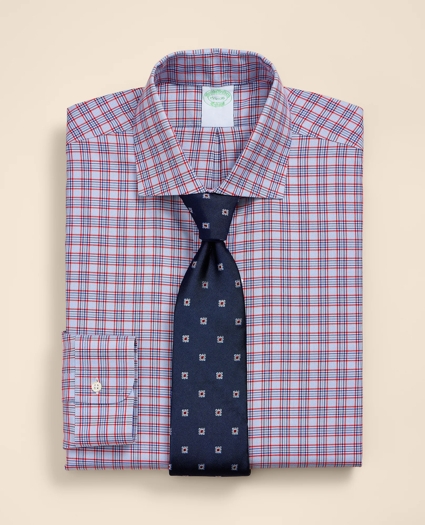 Brooks Brothers Explorer Collection Non-Iron Twill English Spread Collar, Plaid Dress Shirt, image 1