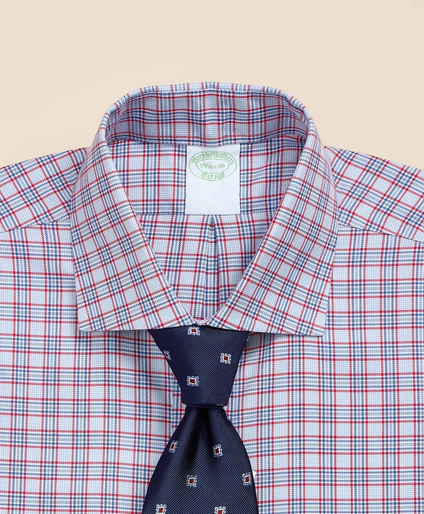 Brooks Brothers Explorer Collection Non-Iron Twill English Spread Collar, Plaid Dress Shirt, image 2
