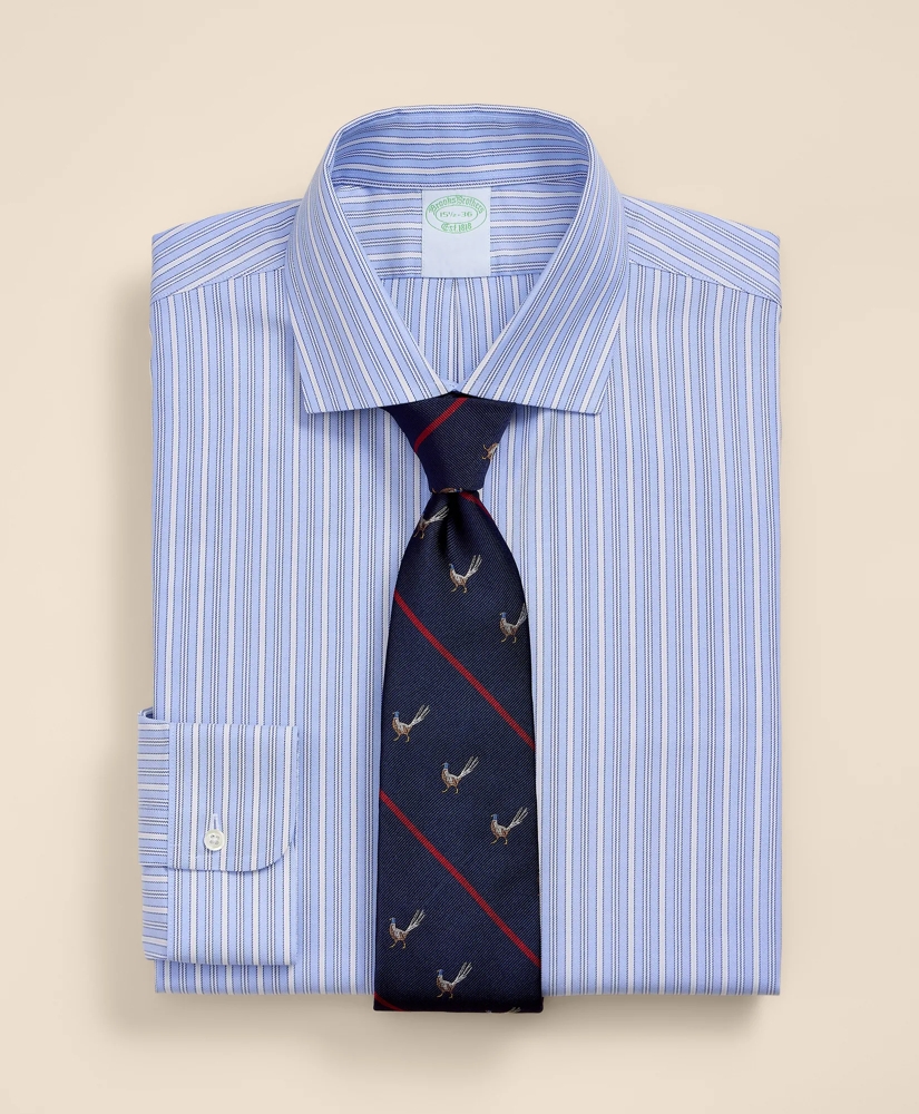 Brooks Brothers Explorer Collection Non-Iron Twill English Spread Collar, Striped Dress Shirt, image 1