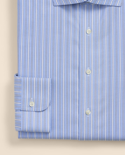 Brooks Brothers Explorer Collection Non-Iron Twill English Spread Collar, Striped Dress Shirt, image 4
