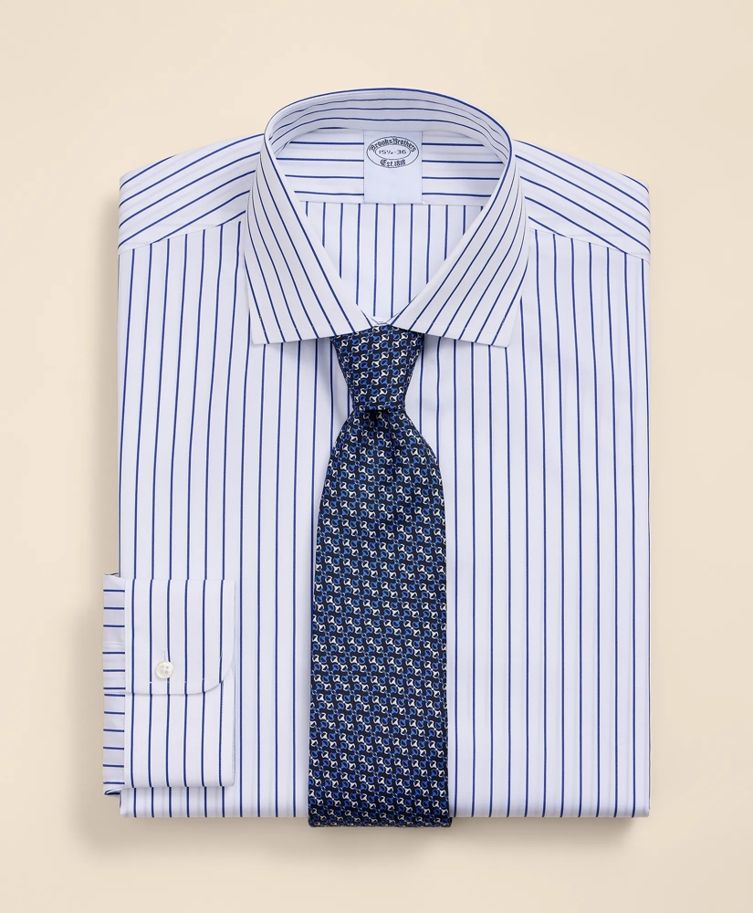 Pure Supima&reg; Cotton English Spread Collar, Striped Dress Shirt, image 1