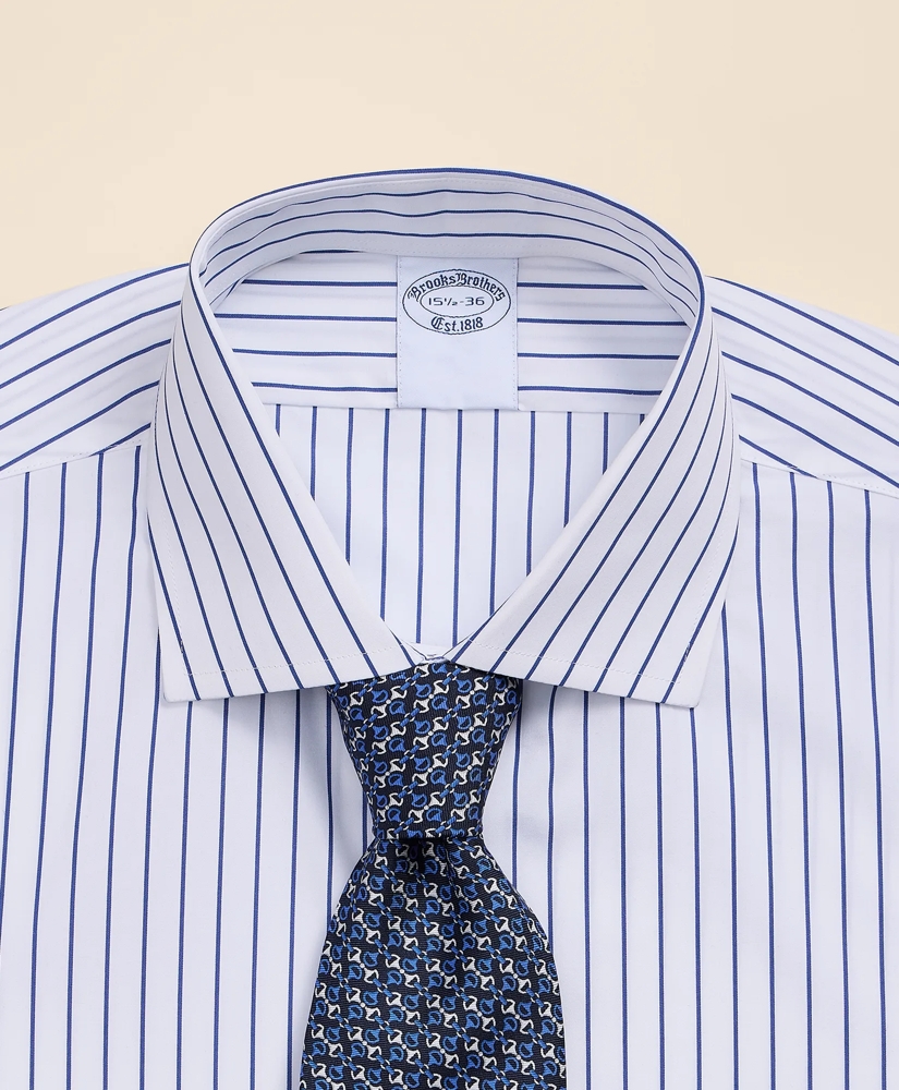 Pure Supima&reg; Cotton English Spread Collar, Striped Dress Shirt, image 4