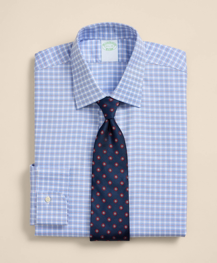 Brooks Brothers Explorer Collection Non-Iron Twill Ainsley Collar, Check Dress Shirt, image 1