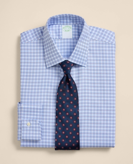Brooks Brothers Explorer Collection Non-Iron Twill Ainsley Collar, Check Dress Shirt, image 1