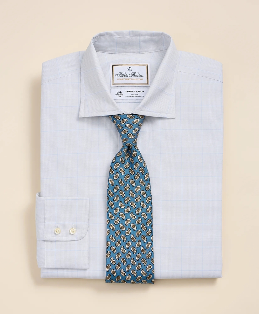 Brooks Brothers X Thomas Mason&reg; Cotton English Spread Collar, Checked Dress Shirt, image 1