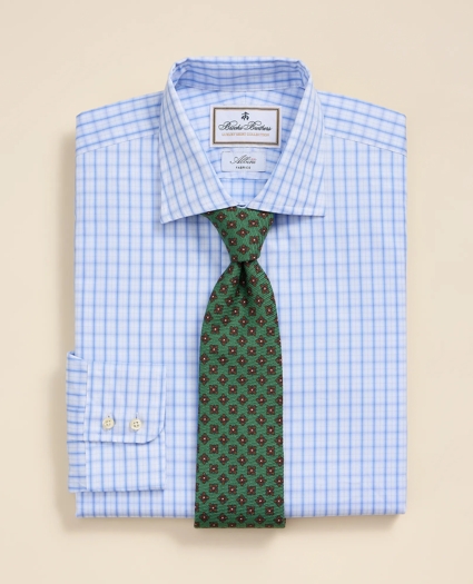 Luxury Cotton English Spread Collar, Checked Dress Shirt, image 1