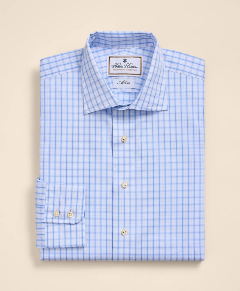 Luxury Cotton English Spread Collar, Checked Dress Shirt, image 2