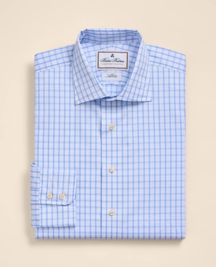 Luxury Cotton English Spread Collar, Checked Dress Shirt, image 2