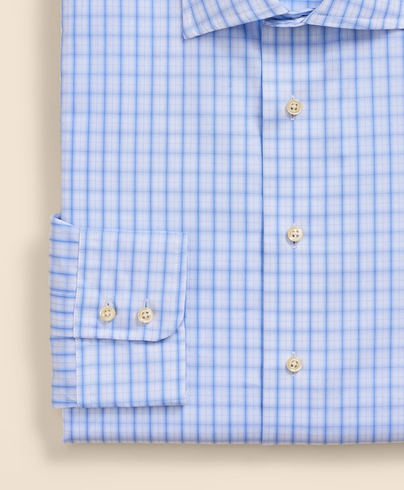 Luxury Cotton English Spread Collar, Checked Dress Shirt, image 3