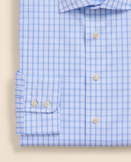 Luxury Cotton English Spread Collar, Checked Dress Shirt, image 3