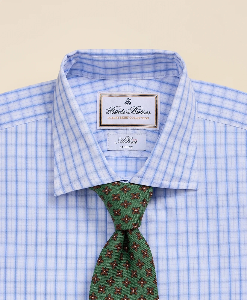 Luxury Cotton English Spread Collar, Checked Dress Shirt, image 4