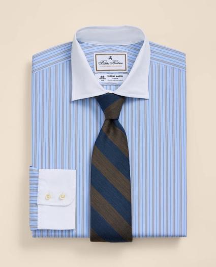 Brooks Brothers X Thomas Mason&reg; Cotton English Spread Collar, Striped Dress Shirt, image 1
