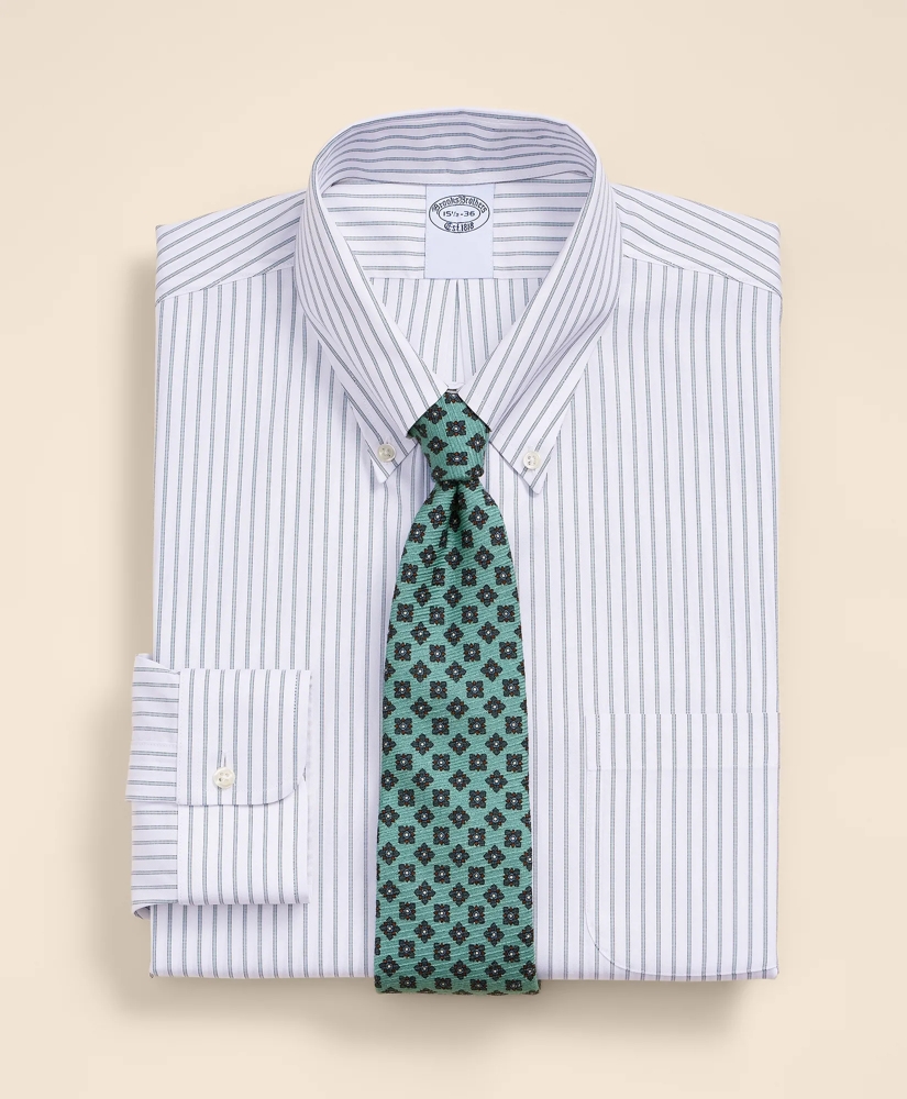Supima&reg; Cotton Non-Iron Pinpoint Oxford Button-Down Collar Stripe Dress Shirt, image 1