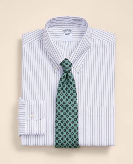 Supima&reg; Cotton Non-Iron Pinpoint Oxford Button-Down Collar Stripe Dress Shirt, image 1