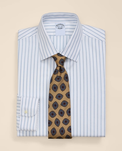 Supima&reg; Cotton Non-Iron Herringbone Ainsley Collar Striped Dress Shirt, image 1