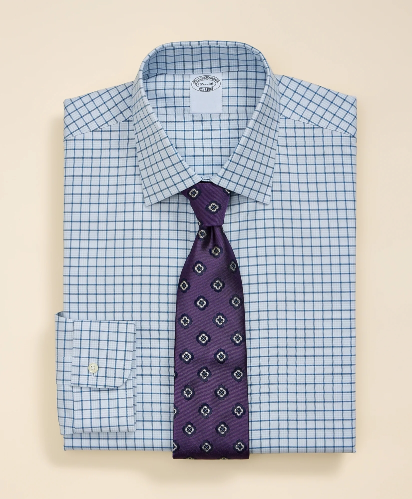Supima&reg; Cotton Non-Iron Herringbone Ainsley Collar Check Dress Shirt, image 1